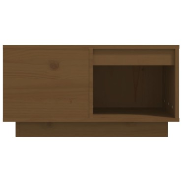 vidaXL Τραπεζάκι Σαλονιού Καφέ Μελί 60x61x32,5cm Μασίφ Ξύλο Πεύκου 1 τεμ.