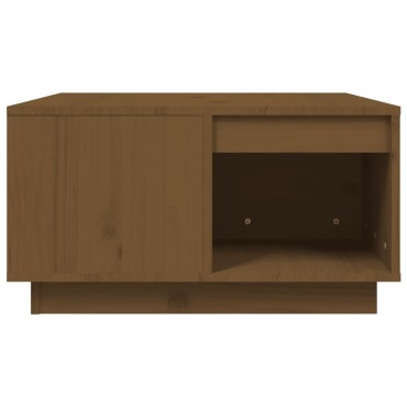 vidaXL Τραπεζάκι Σαλονιού Καφέ Μελί 60x61x32,5cm Μασίφ Ξύλο Πεύκου 1 τεμ.