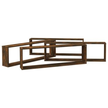 vidaXL Ραφιέρες Τοίχου Κύβοι 4 τεμ. Καπν. Δρυς 100x15x30cm Επεξ. Ξύλο