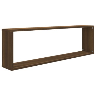 vidaXL Ραφιέρες Τοίχου Κύβος 4 τεμ. Καφέ Δρυς 100x15x30cm Επεξ. Ξύλο