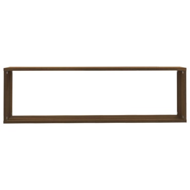 vidaXL Ραφιέρες Τοίχου Κύβος 4 τεμ. Καφέ Δρυς 100x15x30cm Επεξ. Ξύλο