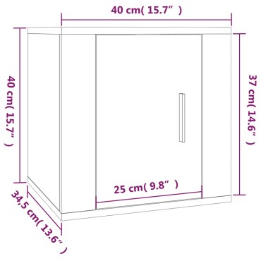 vidaXL Έπιπλο Τηλεόρασης Επιτοίχιο Sonoma Δρυς 40x34,5x40cm