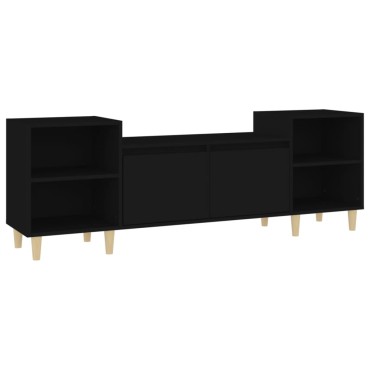 vidaXL Έπιπλο Τηλεόρασης Μαύρο 160x35x55cm από Επεξεργασμένο Ξύλο