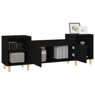 vidaXL Έπιπλο Τηλεόρασης Μαύρο 160x35x55cm από Επεξεργασμένο Ξύλο