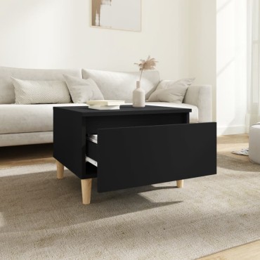 vidaXL Βοηθητικό Τραπέζι Μαύρο 50x46x35cm από Επεξεργασμένο Ξύλο 1 τεμ.