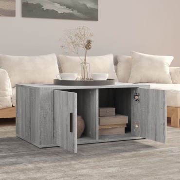 vidaXL Τραπεζάκι Σαλονιού Γκρι Sonoma 80x50x36cmΕπεξεργασμένο Ξύλο 1 τεμ.