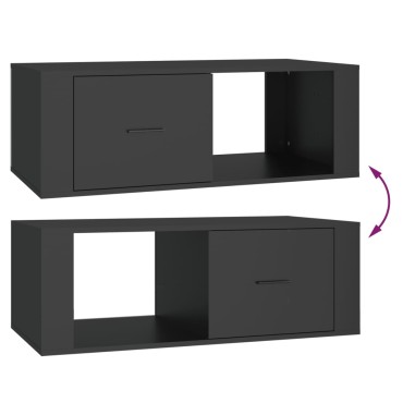 vidaXL Τραπεζάκι Σαλονιού Μαύρο 100x50,5x35cm Επεξεργασμένο Ξύλο 1 τεμ.