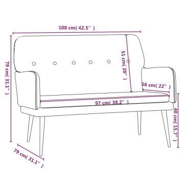 vidaXL Πάγκος Σκούρο Γκρι 108x79x79cm Βελούδινος 1 τεμ.