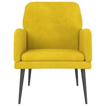 vidaXL Πολυθρόνα Κίτρινη 62x79x79cm Βελούδινη 1 τεμ.