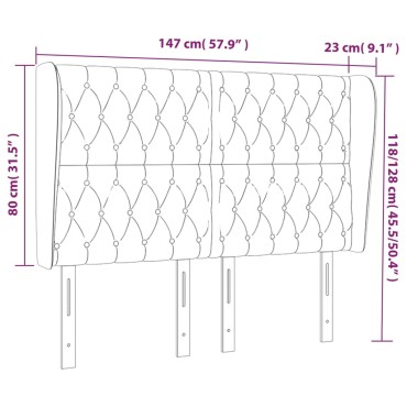 vidaXL Κεφαλάρι με Πτερύγια Ροζ 147x23x118/128cm Βελούδινο 1 τεμ.