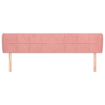 vidaXL Κεφαλάρι με Πτερύγια Ροζ 203x23x78/88cm Βελούδινο 1 τεμ.
