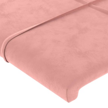 vidaXL Κεφαλάρι με Πτερύγια Ροζ 203x23x78/88cm Βελούδινο 1 τεμ.