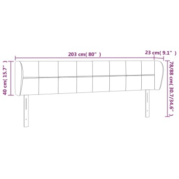 vidaXL Κεφαλάρι με Πτερύγια Ροζ 203x23x78/88cm Βελούδινο 1 τεμ.