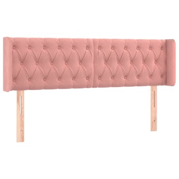 vidaXL Κεφαλάρι με Πτερύγια Ροζ 147x16x78/88cm Βελούδινο 1 τεμ.