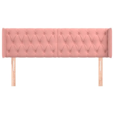 vidaXL Κεφαλάρι με Πτερύγια Ροζ 147x16x78/88cm Βελούδινο 1 τεμ.