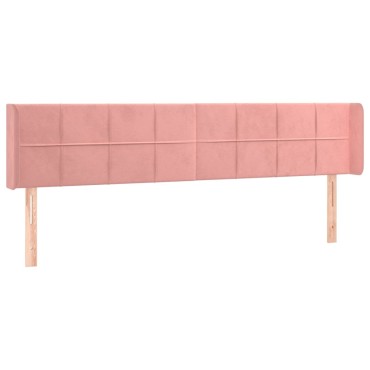 vidaXL Κεφαλάρι με Πτερύγια Ροζ 203x16x78/88cm Βελούδινο 1 τεμ.
