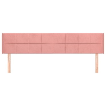 vidaXL Κεφαλάρι με Πτερύγια Ροζ 203x16x78/88cm Βελούδινο 1 τεμ.