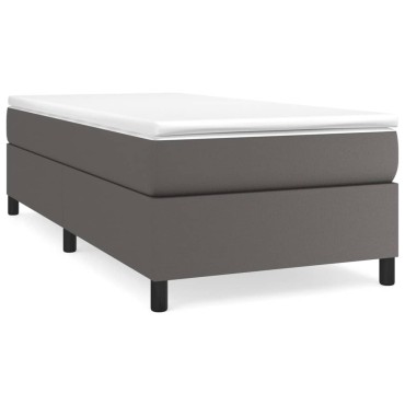 vidaXL Πλαίσιο Κρεβατιού Boxspring Γκρι 90x200cm Συνθετικό Δέρμα 1 τεμ. - Μονό