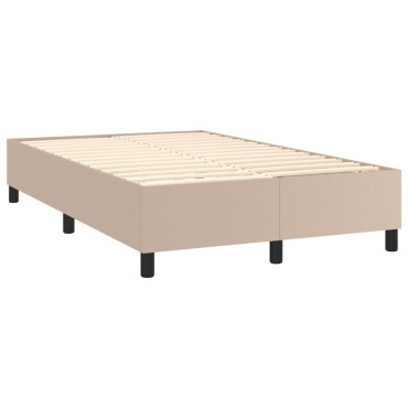 vidaXL Κρεβάτι Boxspring με Στρώμα Καπουτσίνο 120x200cm από Συνθ.Δέρμα 1 τεμ. - Μονό