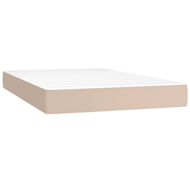 vidaXL Κρεβάτι Boxspring με Στρώμα Καπουτσίνο 120x200cm από Συνθ.Δέρμα 1 τεμ. - Μονό