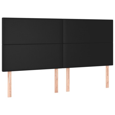 vidaXL Κρεβάτι Boxspring με Στρώμα Μαύρο 180x200εκ.από Συνθετικό Δέρμα