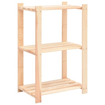 vidaXL Ραφιέρες 3 Επιπέδων 10 τεμ 150 κ. 60x38x90 εκ Μασίφ Ξύλο Πεύκου