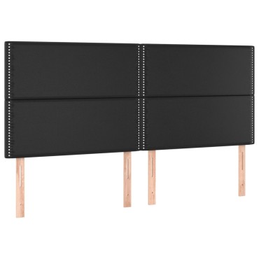 vidaXL Κρεβάτι Boxspring με Στρώμα Μαύρο 160x200εκ.από Συνθετικό Δέρμα