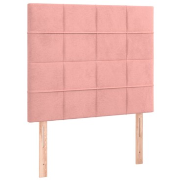 vidaXL Κρεβάτι Boxspring με Στρώμα Ροζ 100x200cm Βελούδινο 1 τεμ. - Μονό