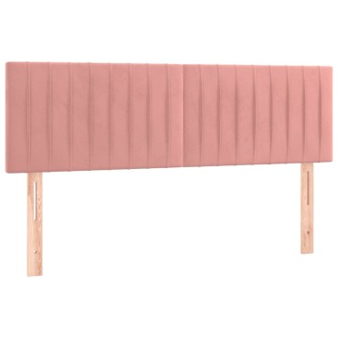 vidaXL Κρεβάτι Boxspring με Στρώμα Ροζ 140x190 εκ. Βελούδινο