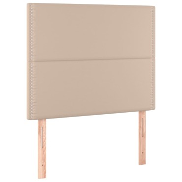 vidaXL Κρεβάτι Boxspring με Στρώμα Καπουτσίνο 100x200cm από Συνθ.Δέρμα 1 τεμ. - Μονό