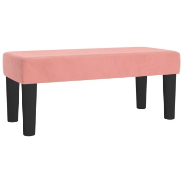 vidaXL Κρεβάτι Boxspring με Στρώμα Ροζ 100x200cm Βελούδινο 1 τεμ. - Μονό