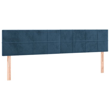 vidaXL Κρεβάτι Boxspring με Στρώμα Σκούρο Μπλε 160x200 εκ. Βελούδινο