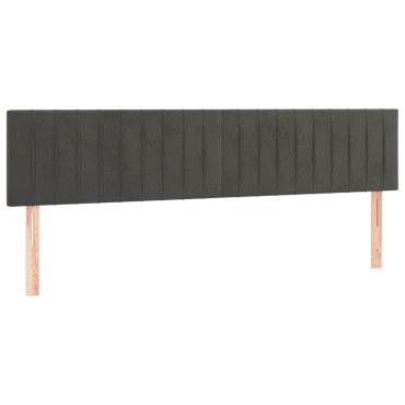 vidaXL Κρεβάτι Boxspring με Στρώμα Σκούρο Γκρι 200x200 εκ. Βελούδινο