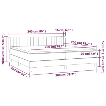 vidaXL Κρεβάτι Boxspring με Στρώμα Σκούρο Μπλε 200x200 εκ. Βελούδινο