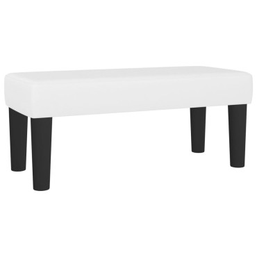 vidaXL Κρεβάτι Boxspring με Στρώμα Λευκό 90x190cm από Συνθετικό Δέρμα 1 τεμ. - Μονό