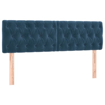 vidaXL Κρεβάτι Boxspring με Στρώμα Σκούρο Μπλε 160x200 εκ. Βελούδινο