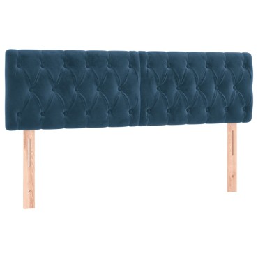vidaXL Κρεβάτι Boxspring με Στρώμα Σκούρο Μπλε 160x200 εκ. Βελούδινο