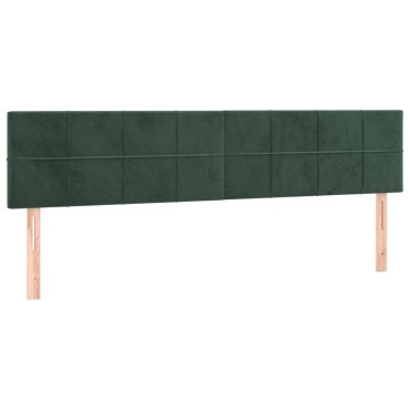 vidaXL Κρεβάτι Boxspring με Στρώμα Σκούρο Πράσινο 160x200εκ. Βελούδινο