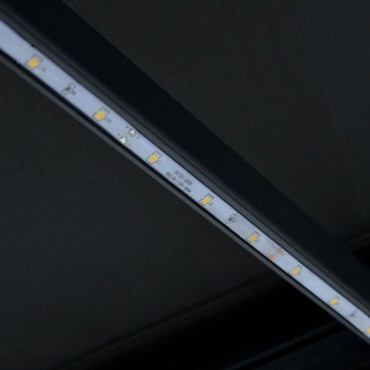 vidaXL Τέντα Συρόμενη Χειροκίνητη με LED Ανθρακί 300 x 250 εκ.