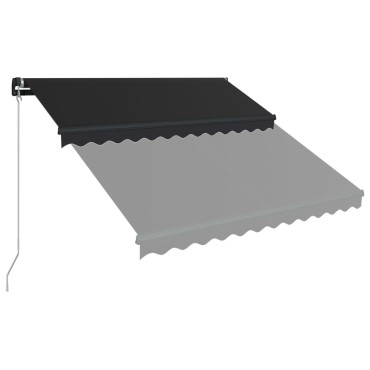 vidaXL Τέντα Συρόμενη Χειροκίνητη με LED Ανθρακί 300 x 250 εκ.