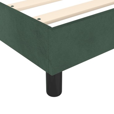 vidaXL Κρεβάτι Boxspring με Στρώμα Σκούρο Πράσινο 140x200εκ. Βελούδινο