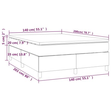 vidaXL Κρεβάτι Boxspring με Στρώμα Σκούρο Πράσινο 140x200εκ. Βελούδινο