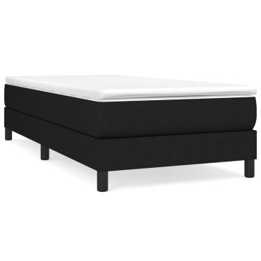vidaXL Κρεβάτι Boxspring με Στρώμα Μαύρο 90x200 εκ. Υφασμάτινο