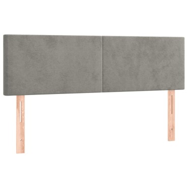 vidaXL Κρεβάτι Boxspring με Στρώμα&LED Αν. Γκρι 140x190 εκ. Βελούδινο
