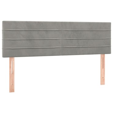 vidaXL Κρεβάτι Boxspring με Στρώμα&LED Αν. Γκρι 140x190 εκ. Βελούδινο