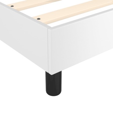 vidaXL Κρεβάτι Boxspring με Στρώμα Λευκό 90x190cm από Συνθετικό Δέρμα 1 τεμ. - Μονό