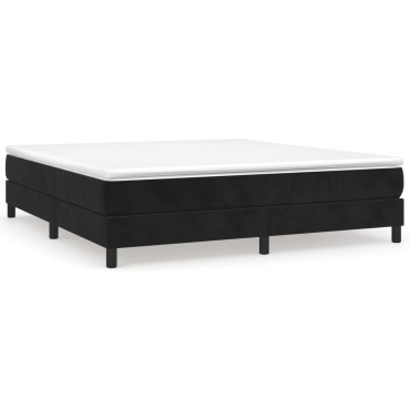 vidaXL Κρεβάτι Boxspring με Στρώμα Μαύρο 160x200cm Βελούδινο 1 τεμ. - Διπλό