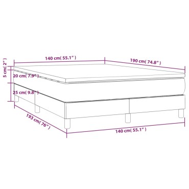 vidaXL Κρεβάτι Boxspring με Στρώμα Σκούρο Μπλε 140x190 εκ. Βελούδινο