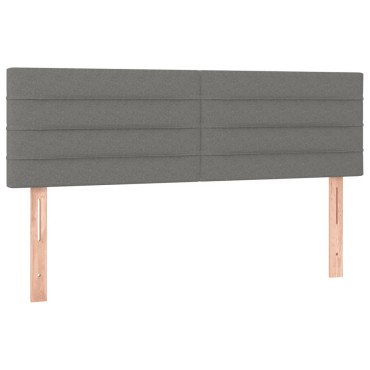 vidaXL Κρεβάτι Boxspring με Στρώμα Σκούρο Γκρι 140x190 εκ. Υφασμάτινο