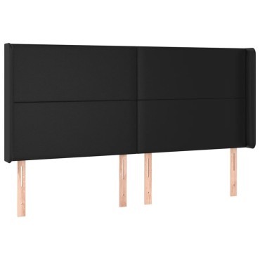 vidaXL Κρεβάτι Boxspring με Στρώμα & LED Μαύρο 180x200 εκ. Συνθ. Δέρμα
